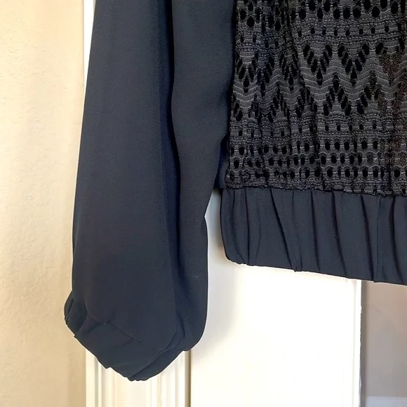 BCX Jacket Small Black Zip-Up Sheer Lace Formal - Picture 4 of 7
